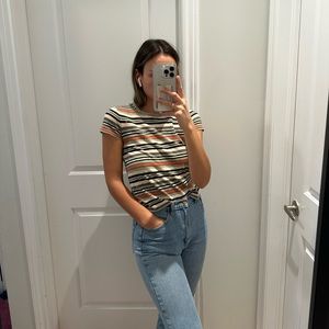Madewell striped cropped tee